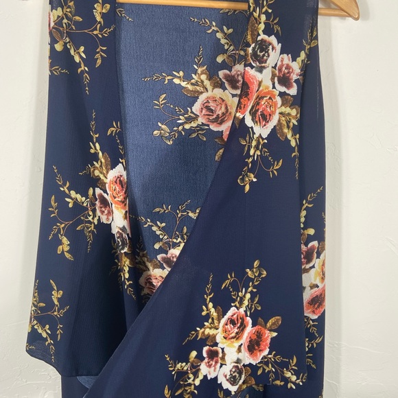 Floral Navy Swim Coverup - Picture 2 of 5